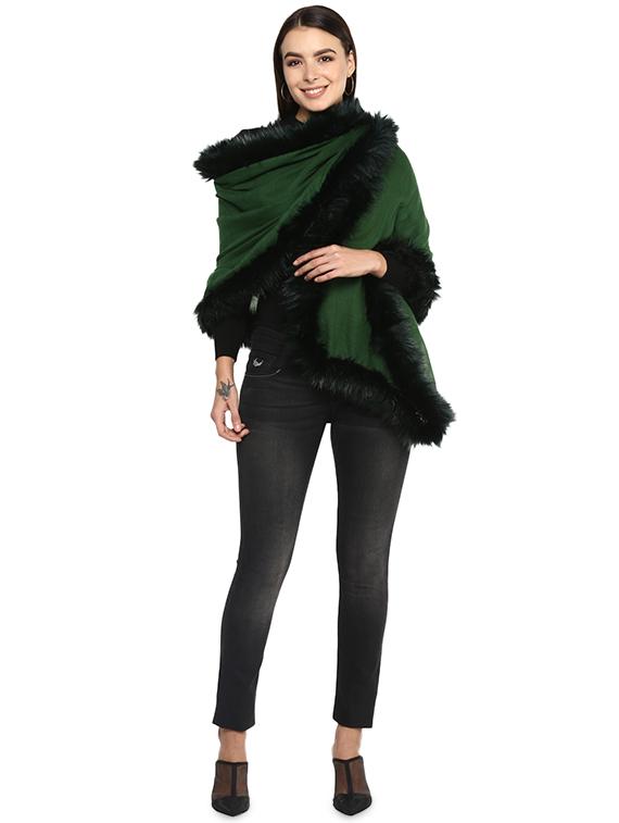 green wool shawl - 17006874 - Standard Image - 1