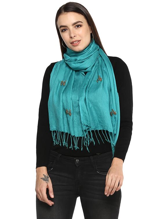 light blue wool stole - 17007261 - Zoom Image - 0