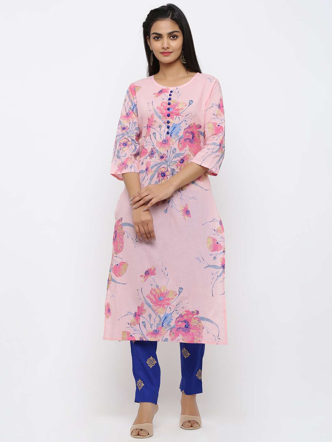 floral straight kurta