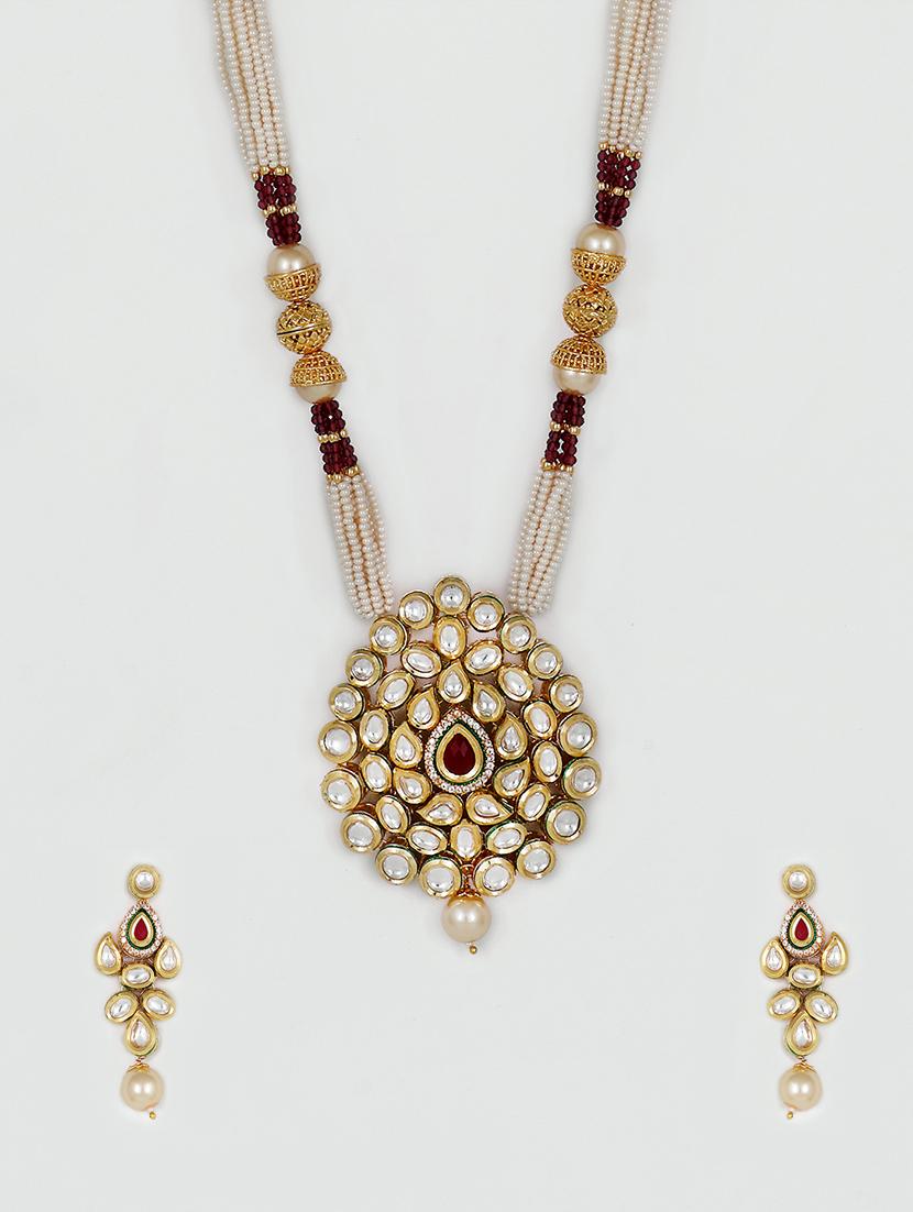 red gold plated pearl necklace - 17008849 -  Zoom Image - 0