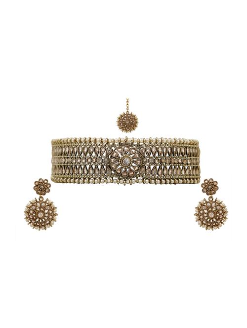 gold plated choker necklace - 17008863 - Standard Image - 0