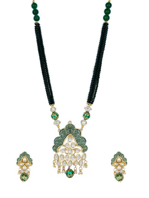 green gold plated pearl necklace - 17008876 - Standard Image - 0