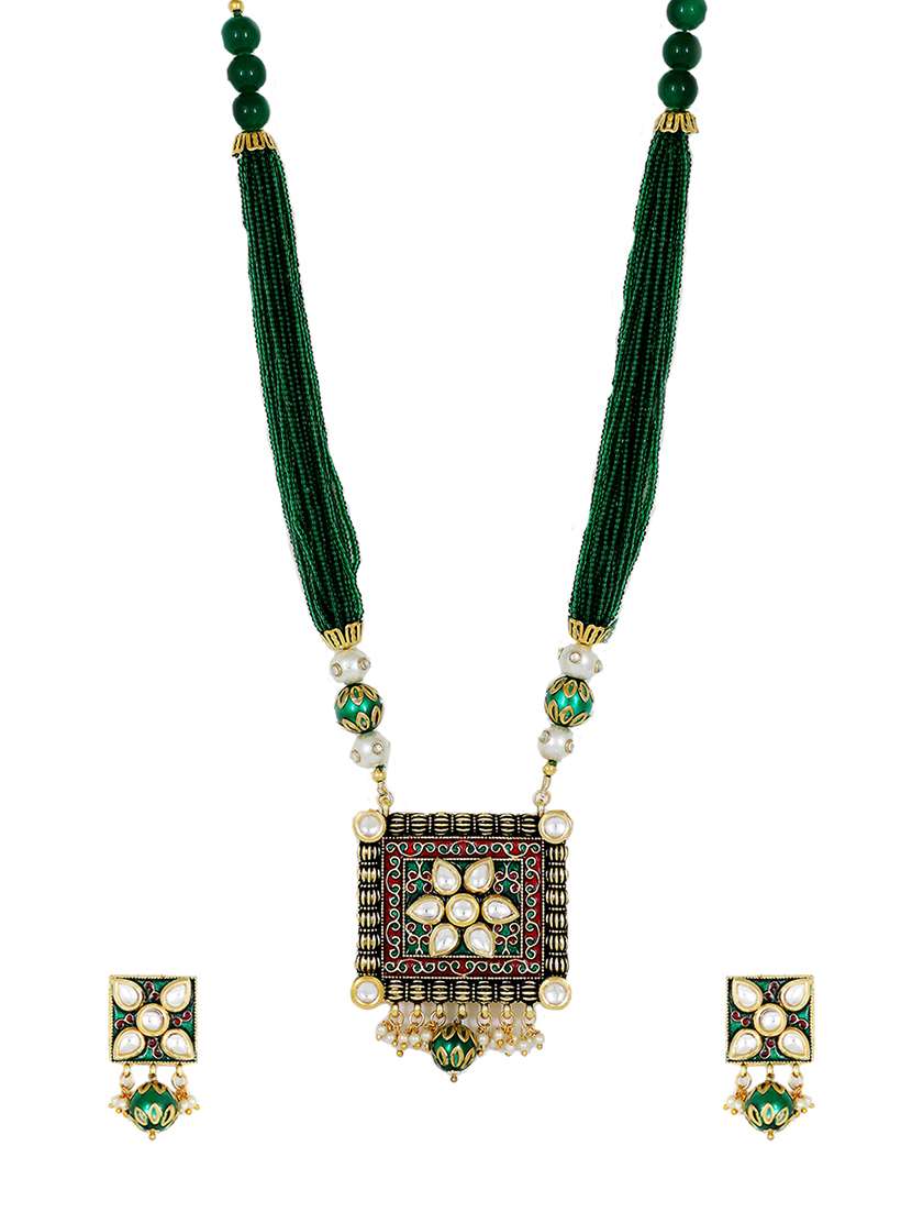 green gold plated pearl necklace - 17008878 -  Zoom Image - 0