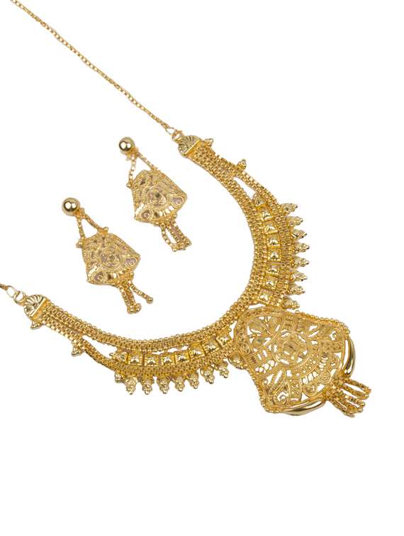 gold plated bridal necklace