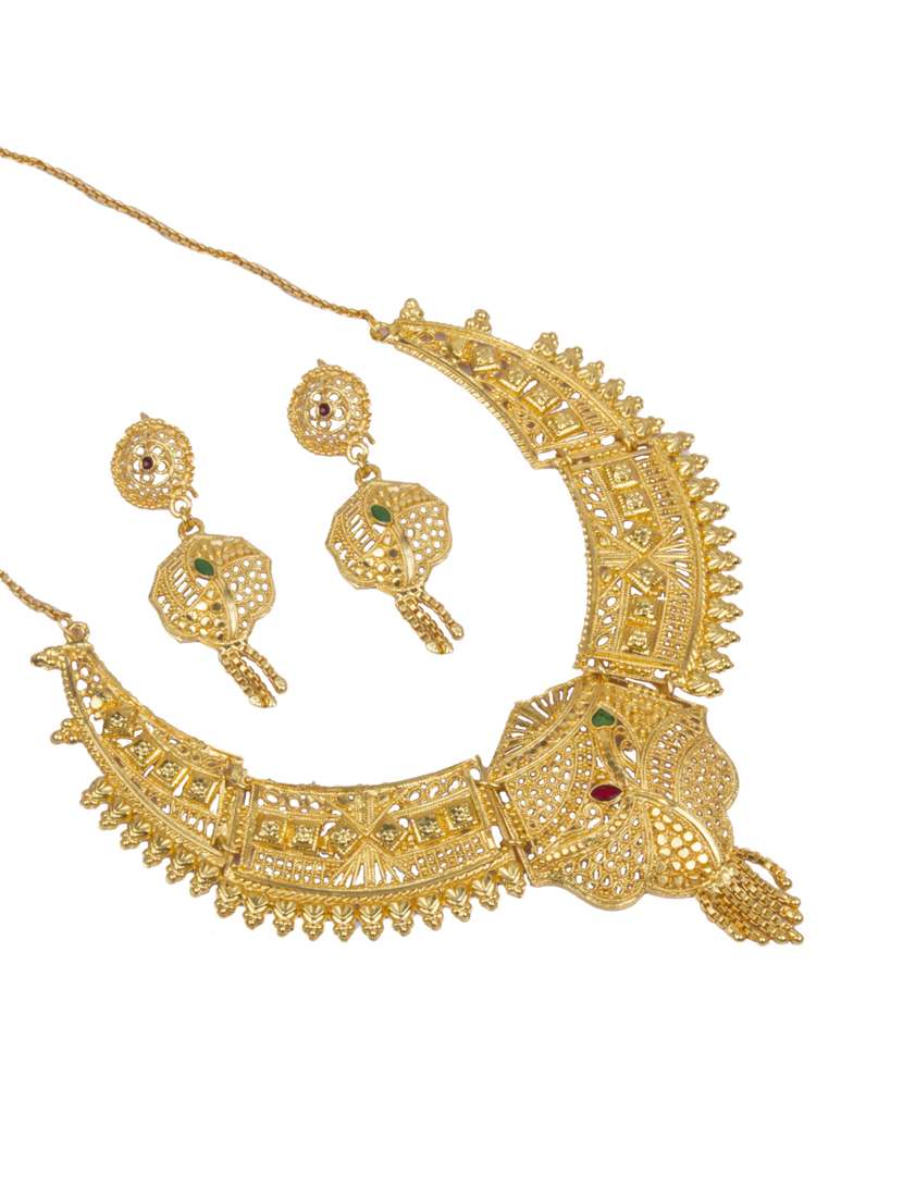 gold plated bridal necklace
