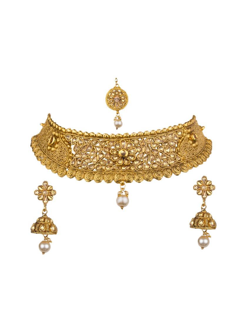 gold plated choker necklace - 17008924 - Zoom Image - 0
