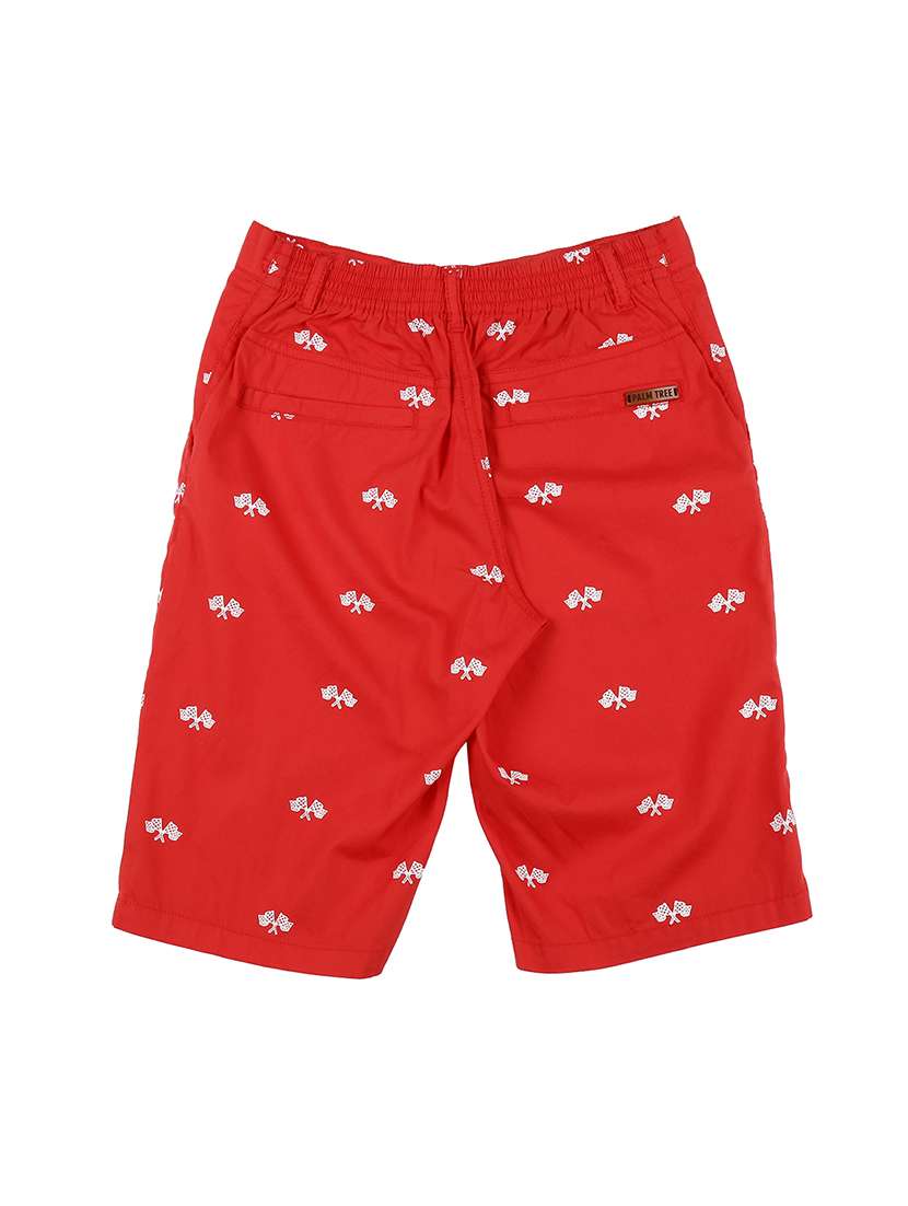 red cotton blend shorts  - 17009641 -  Standard Image - 1