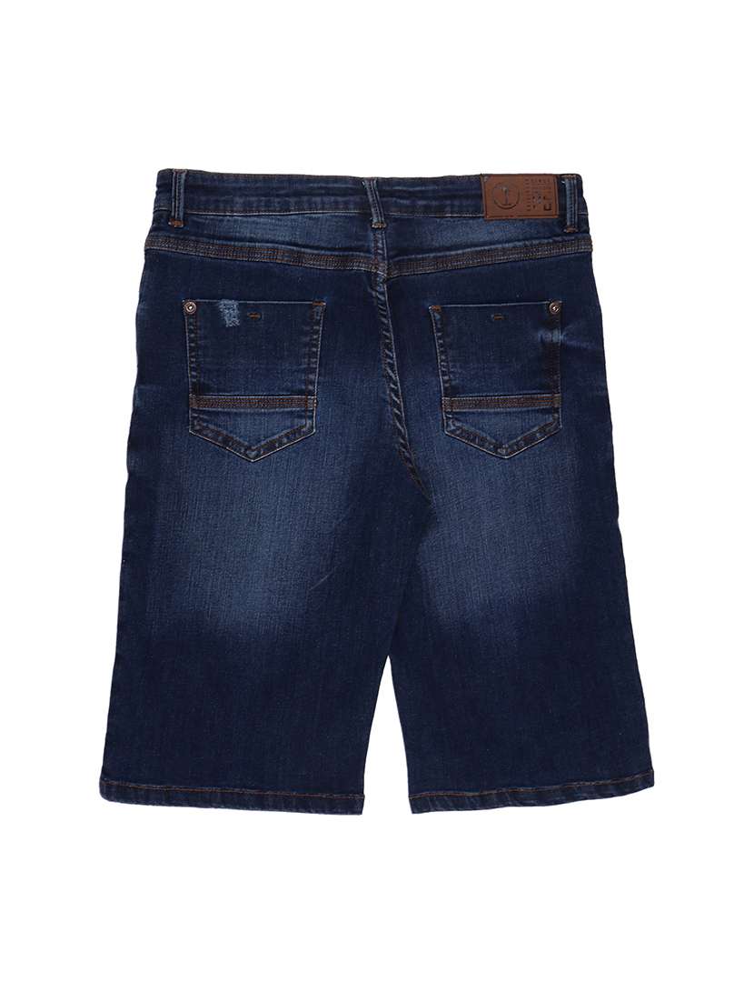 dark blue cotton blend shorts & three fourth - 17009751 -  Standard Image - 1