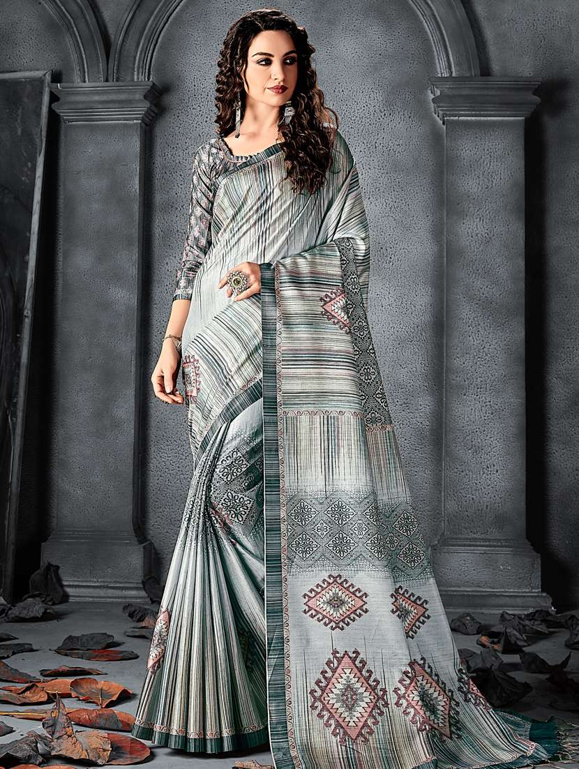 abstract printed saree with blouse