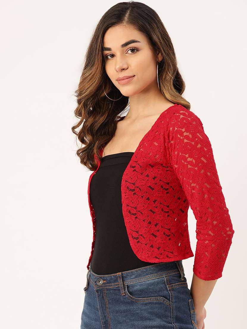 women lace detailed regular shrugs - 17010701 -  Standard Image - 1