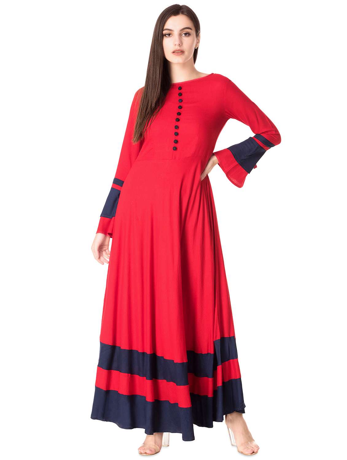 solid flared kurta