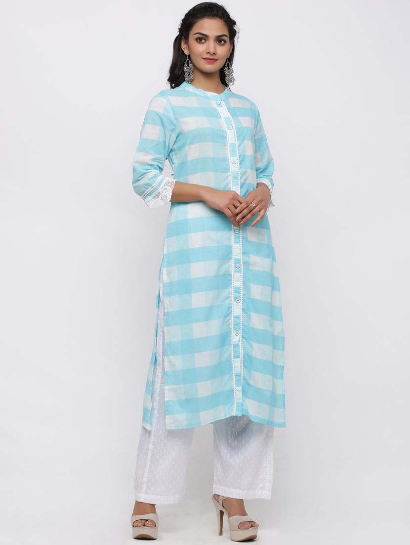 printed kurta palazzo set - 17010934 - Standard Image - 1