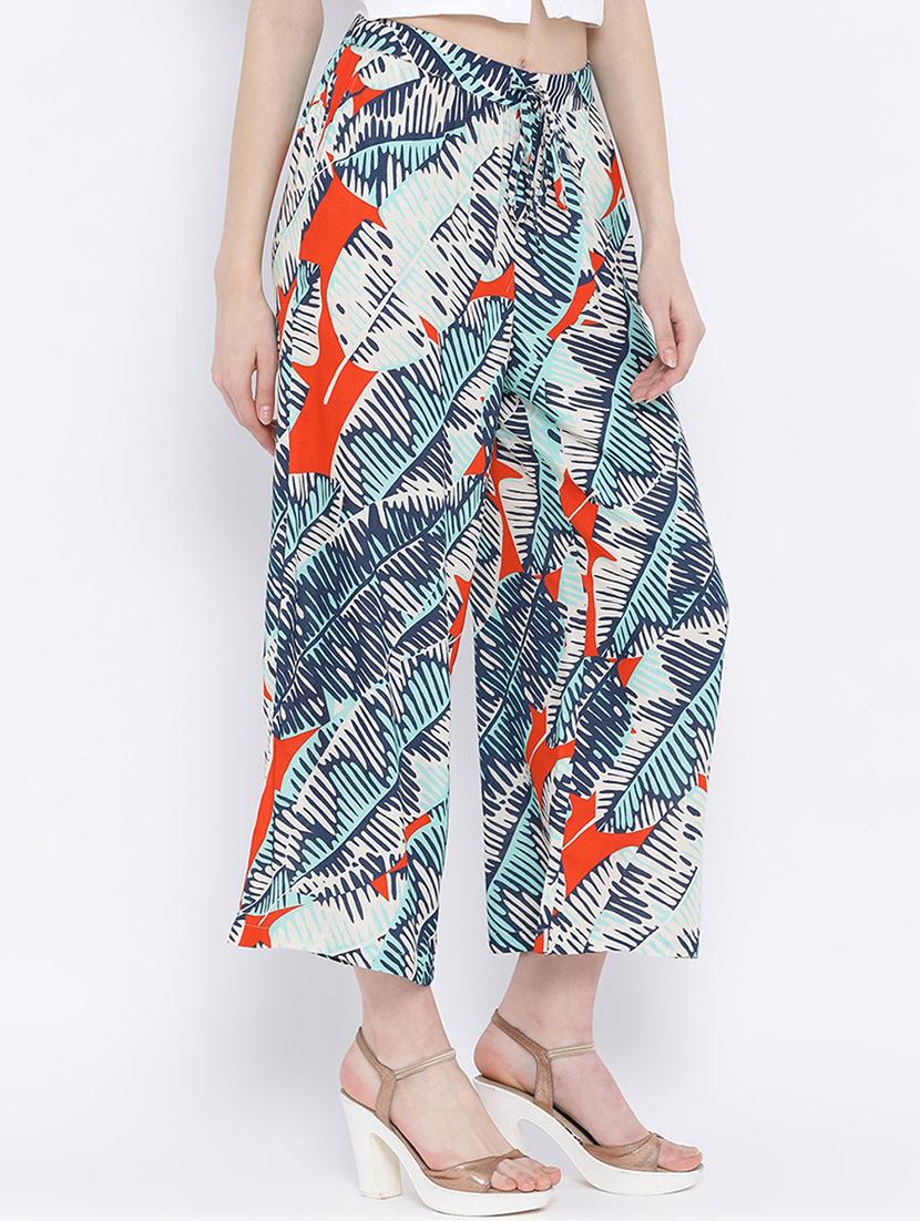 tie front printed culotte - 17010997 - Standard Image - 1