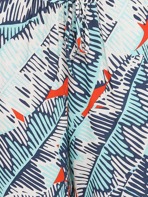 tie front printed culotte - 17010997 - Standard Image - 4