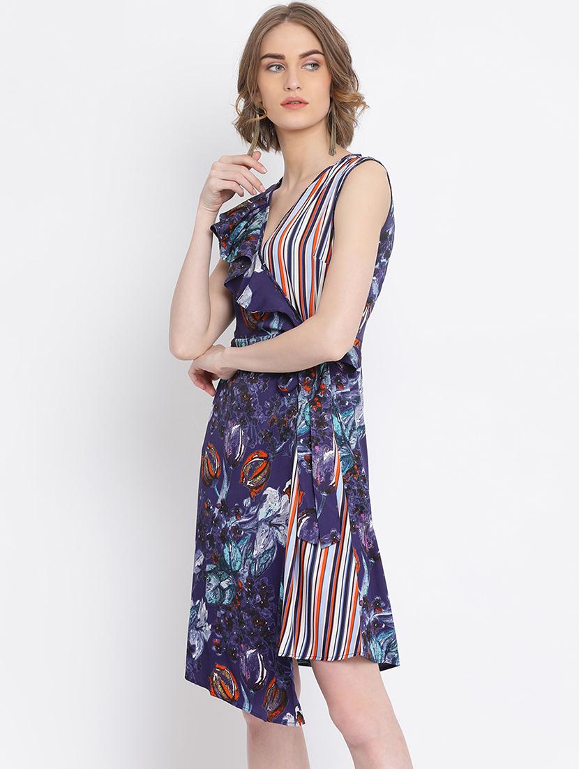 multi print asymmetric dress  - 17011024 -  Standard Image - 1