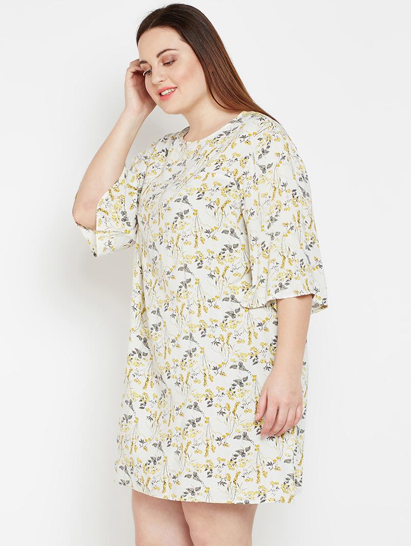 round neck floral plus dress - 17011037 - Standard Image - 1