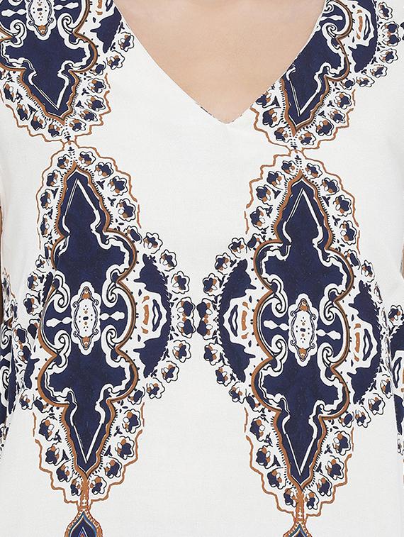 v neck printed tunic - 17011080 - Standard Image - 4
