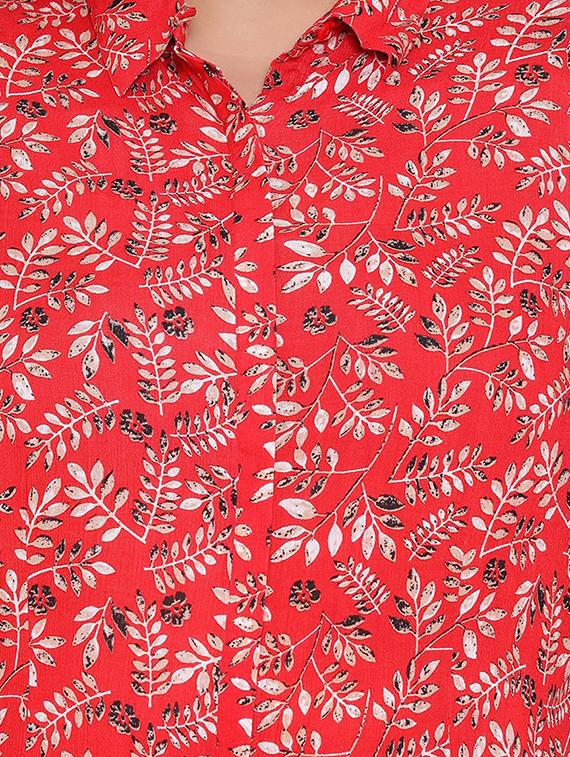 concealed placket floral plus shirt - 17011102 - Standard Image - 4