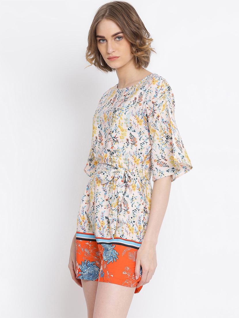 tie front floral romper  - 17011112 -  Standard Image - 1