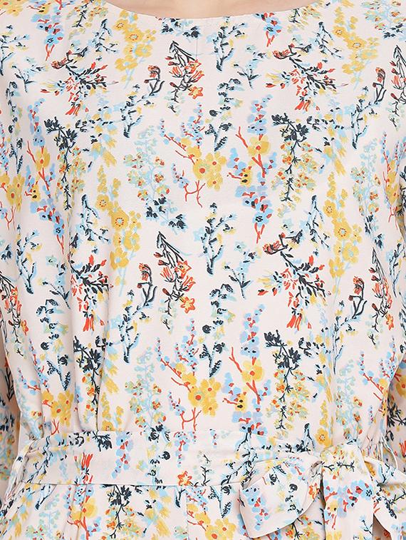 tie front floral romper - 17011112 - Standard Image - 4