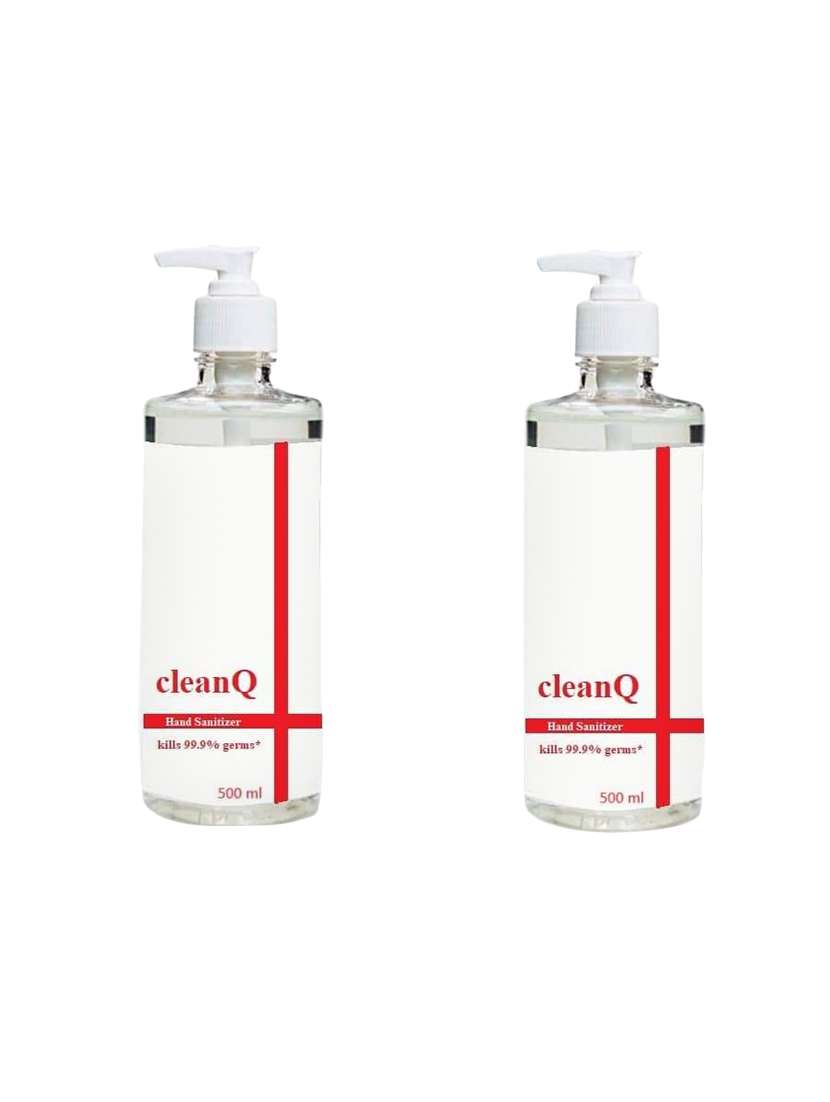 clean q hand sanitizer 500 ml + 500 ml 75% alcohol (set of 2)
