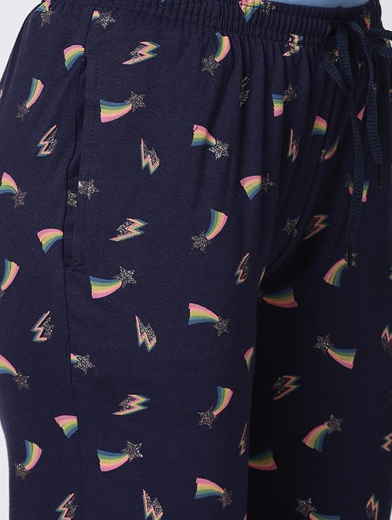 drawstring waist printed pajama - 17012759 - Standard Image - 4