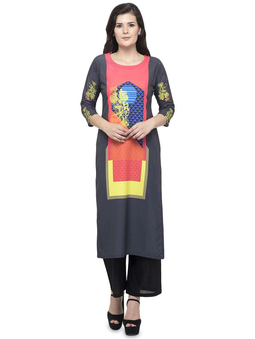 printed straight kurta