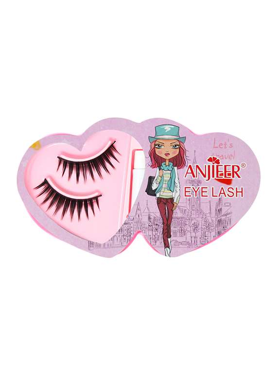 adbeni makeup beauty false eyelashes & gum, pair of 2