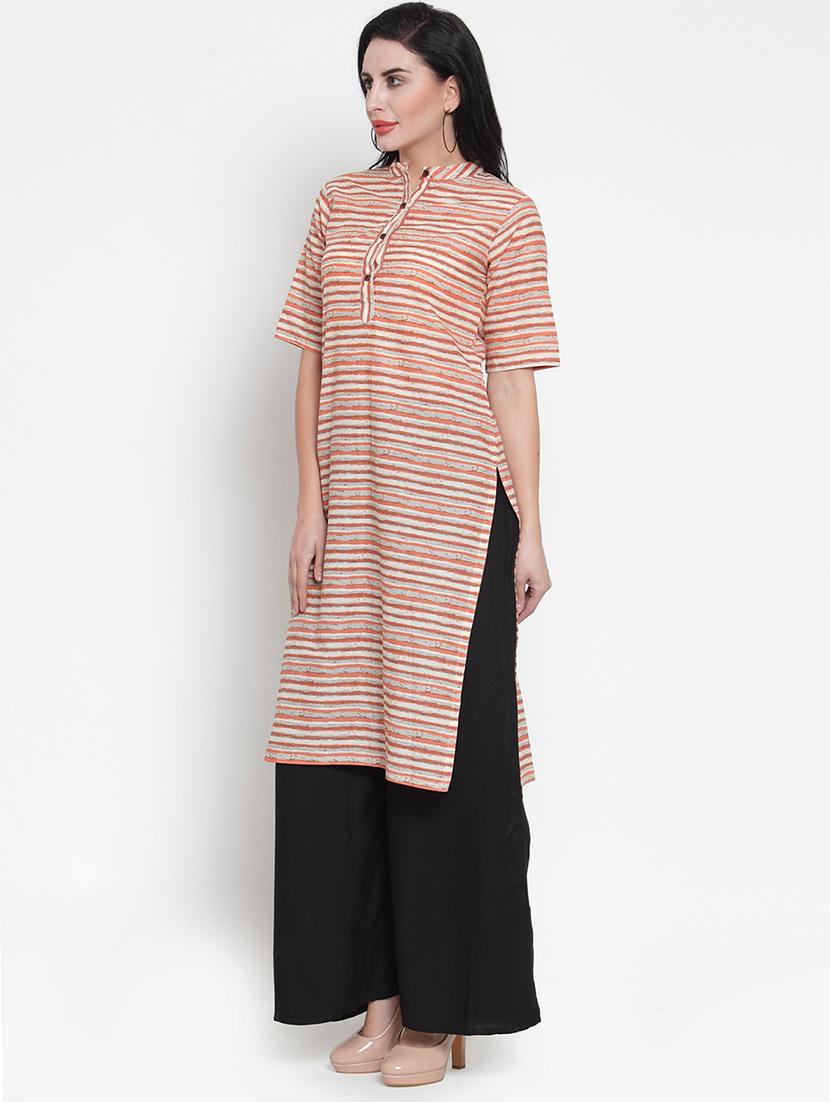 striped kurta palazzo set - 17013589 -  Standard Image - 1