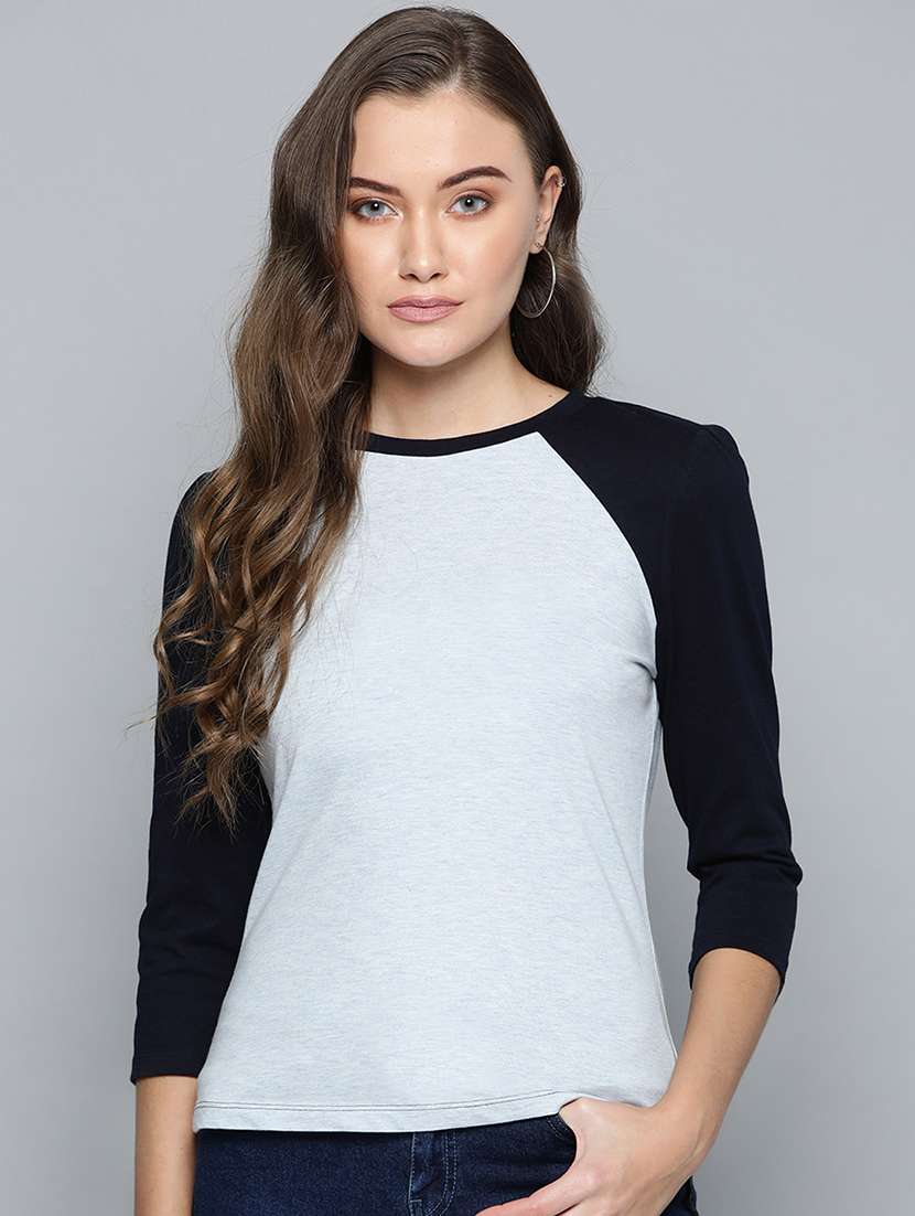 color block raglan sleeved tee 