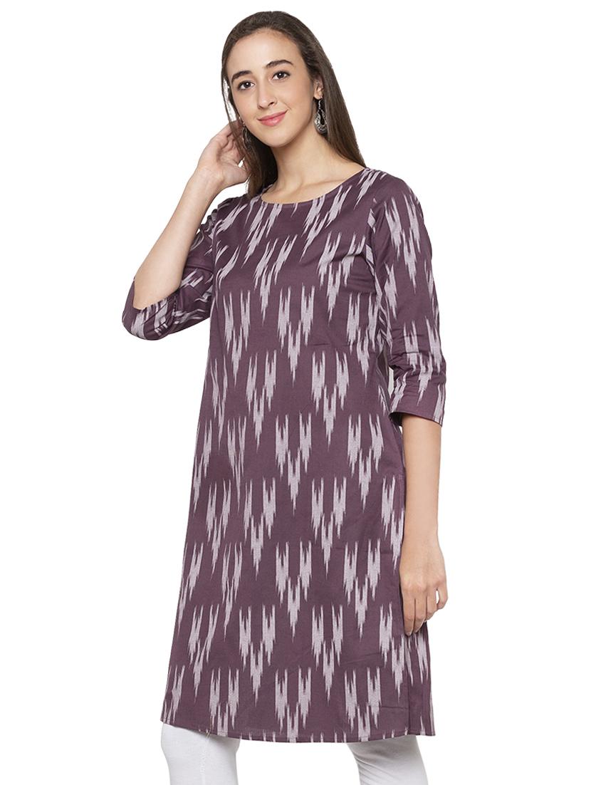 ikat print straight kurta - 17014848 - Standard Image - 1