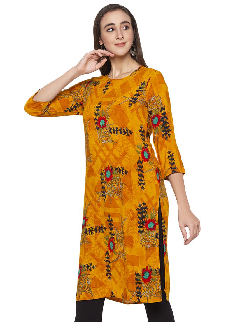 floral straight kurta - 17014859 -  Standard Image - 1
