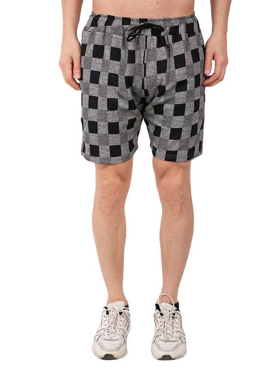 black checkered shorts