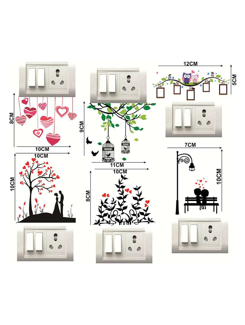 heart design switch board sticker - 17015779 -  Standard Image - 1