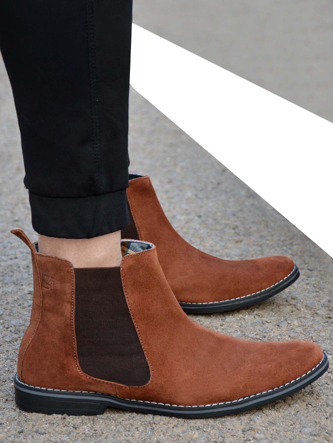 tan slip on boots - 17016269 - Standard Image - 1