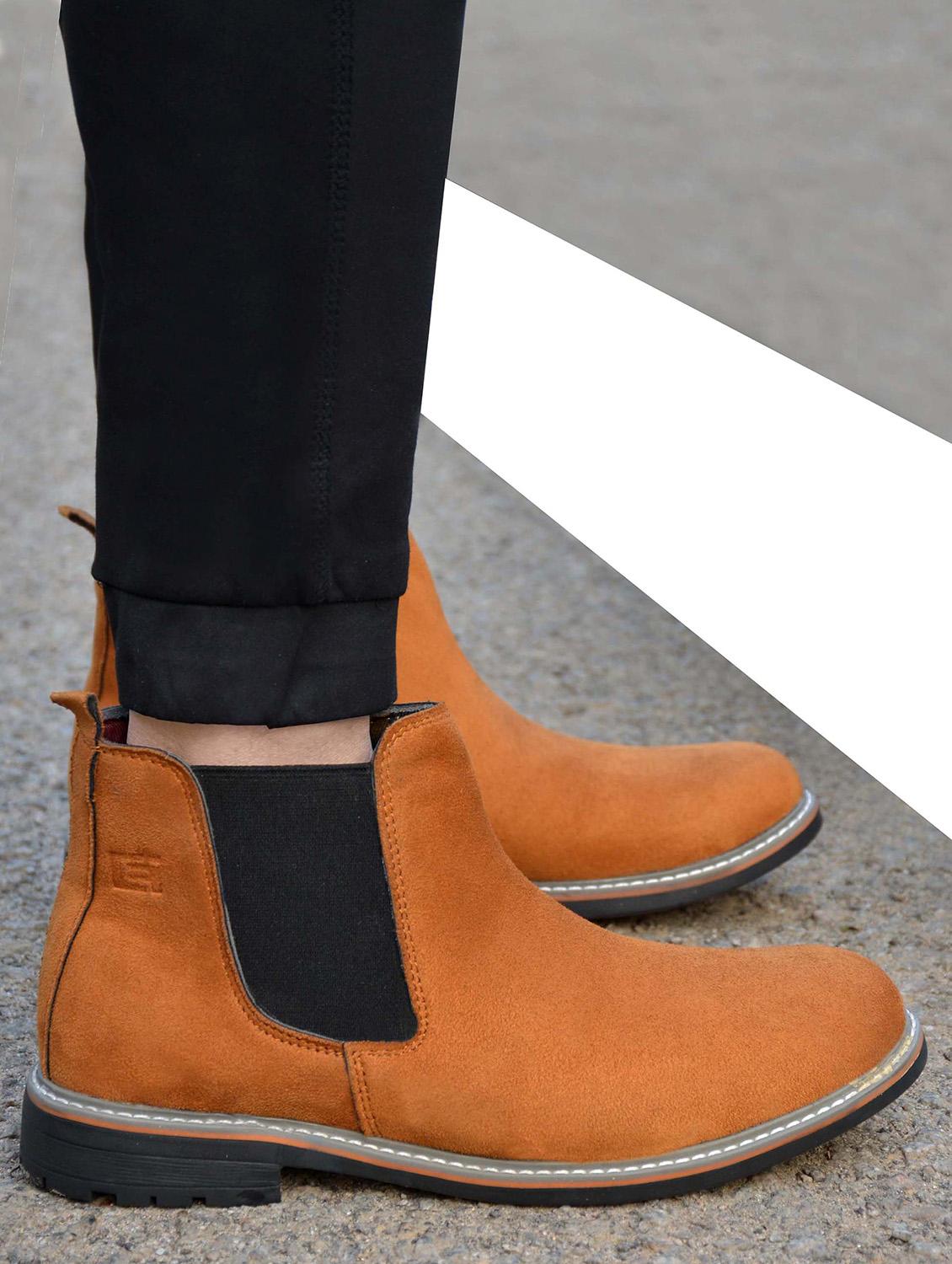 tan slip on boots - 17016270 - Standard Image - 1