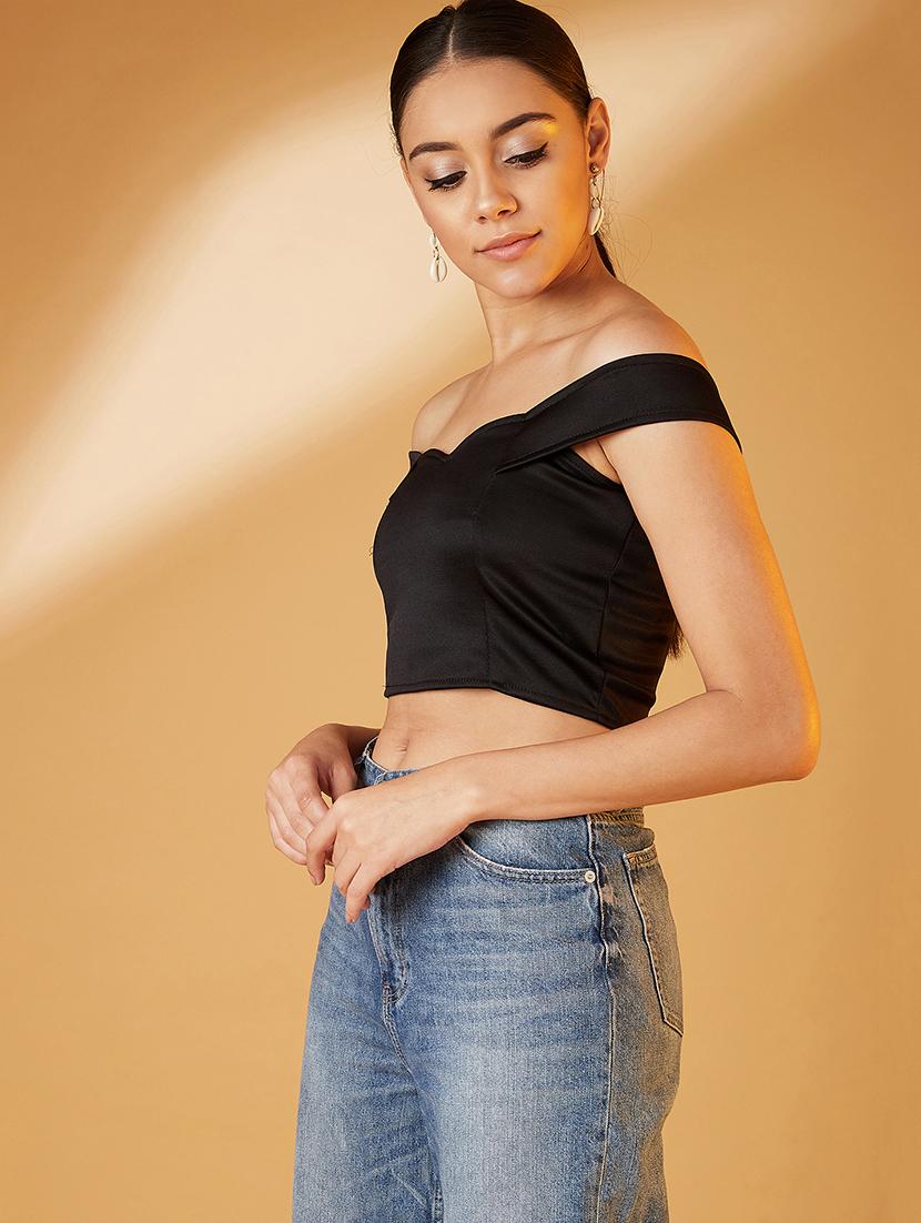 off shoulder crop top - 17016309 - Standard Image - 1