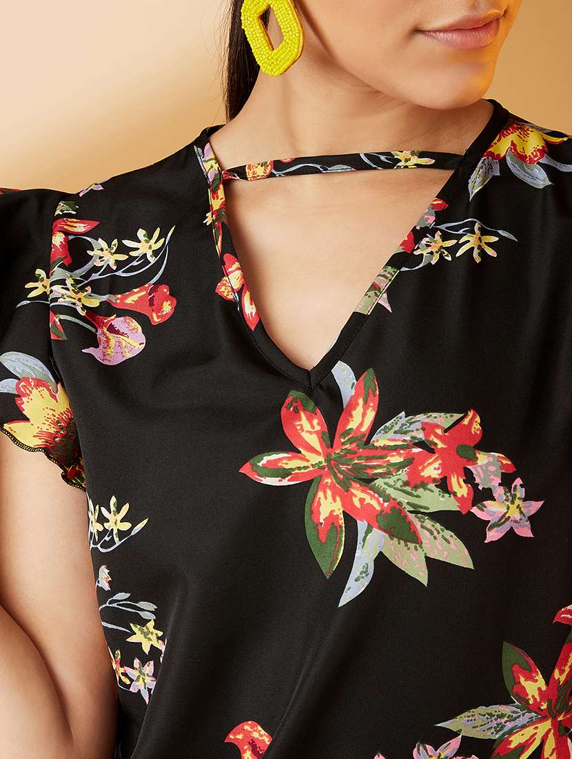 Women's Crop V Neck Top