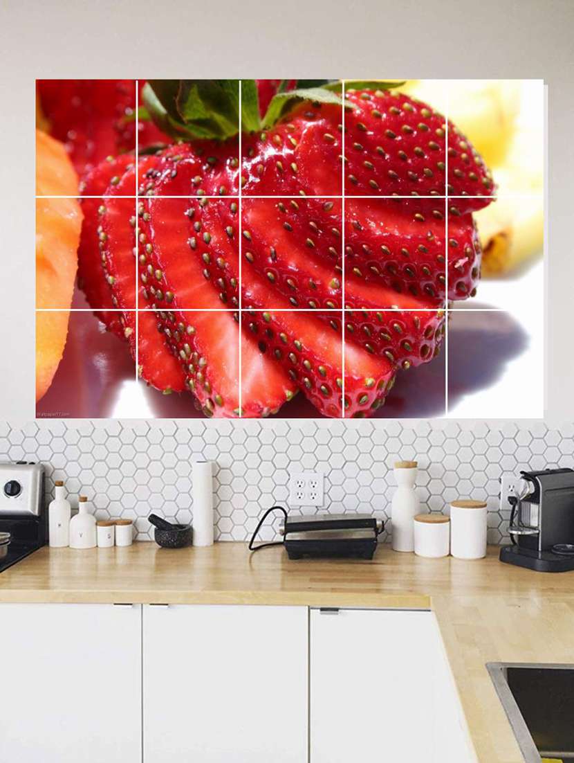  waterproof kitchen strawberry wallpaper/wall sticker  