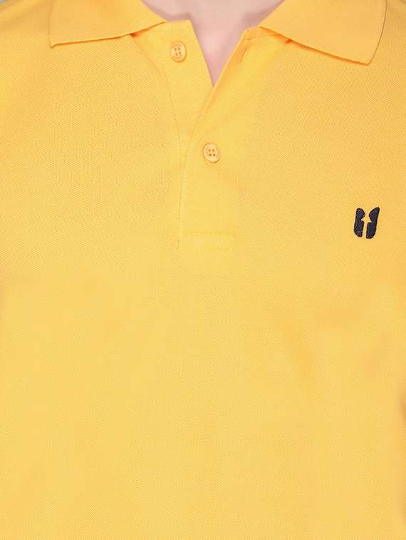 yellow solid polo t-shirt - 17017517 - Standard Image - 4