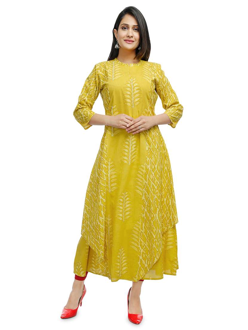 printed layered kurta