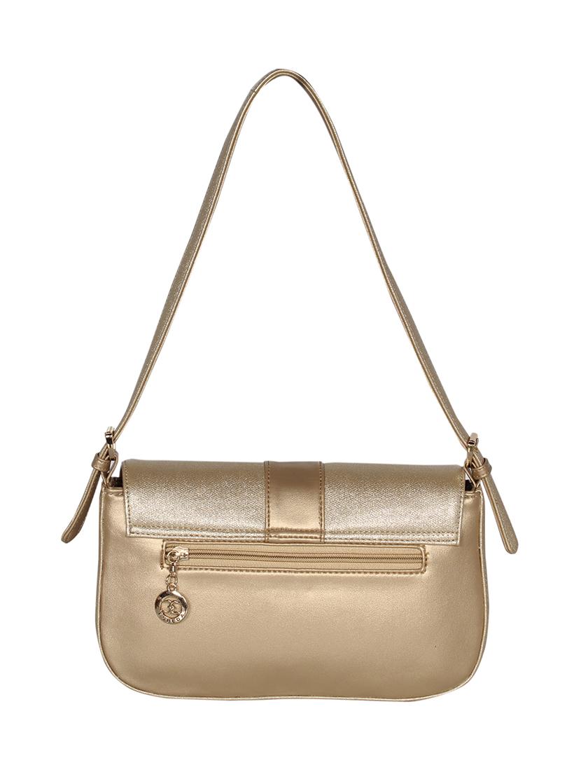 gold leatherette (pu) handbag - 17019355 -  Standard Image - 1