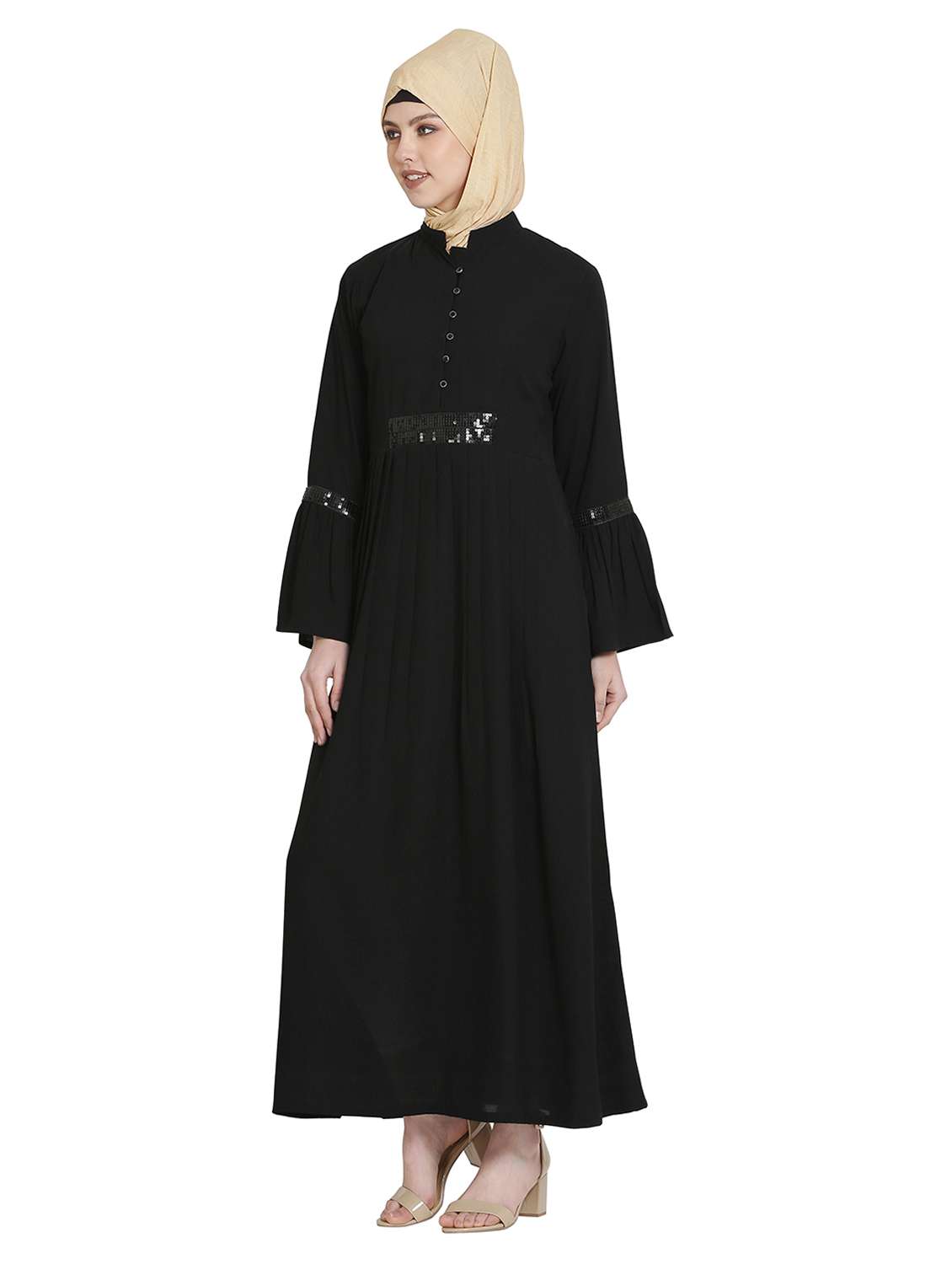 solid a-line cloaks & abaya - 17019771 - Standard Image - 1