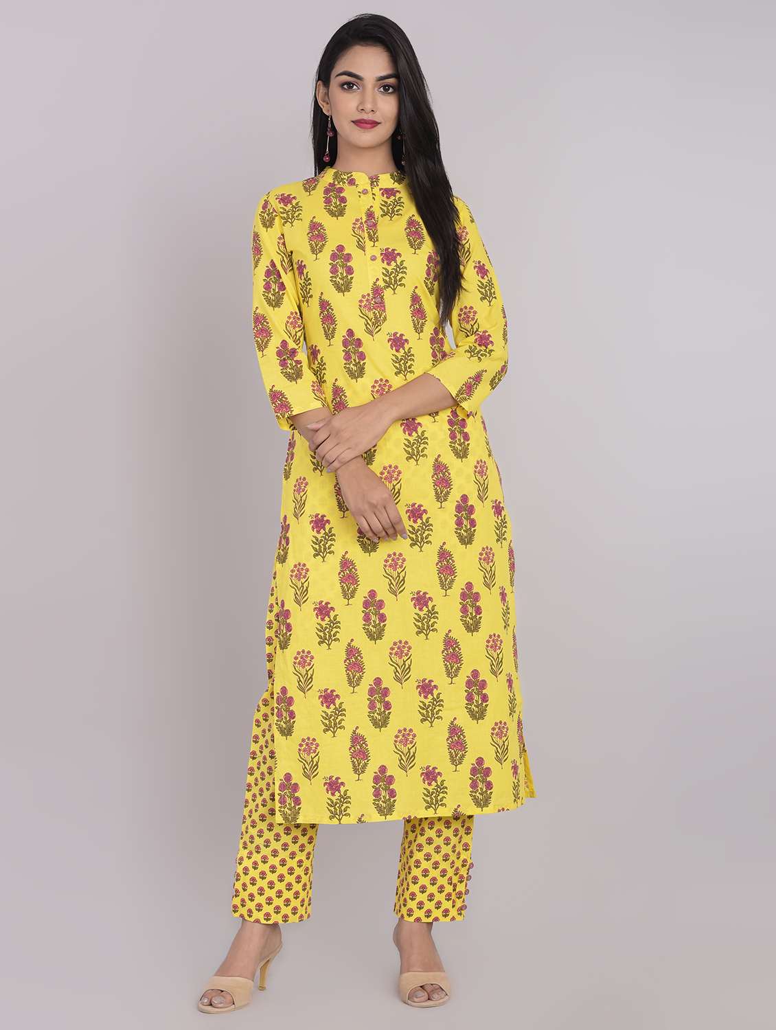 printed kurta pant set