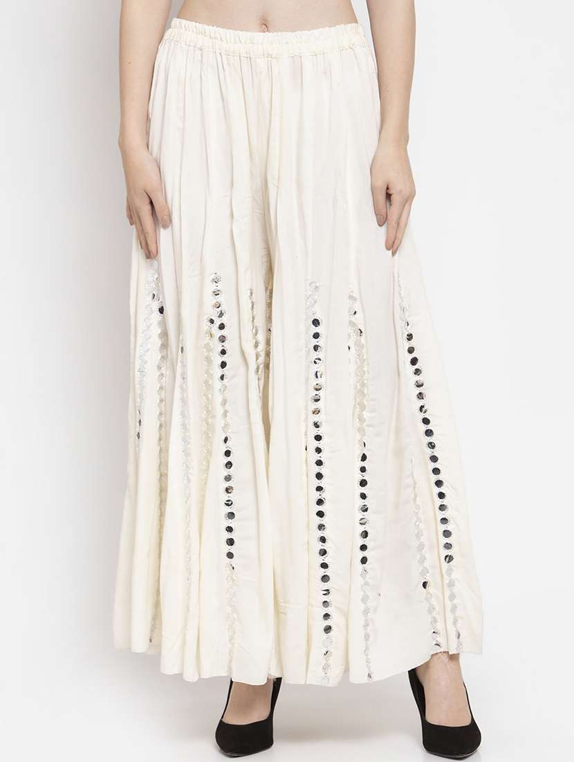 mirror work flared palazzo 