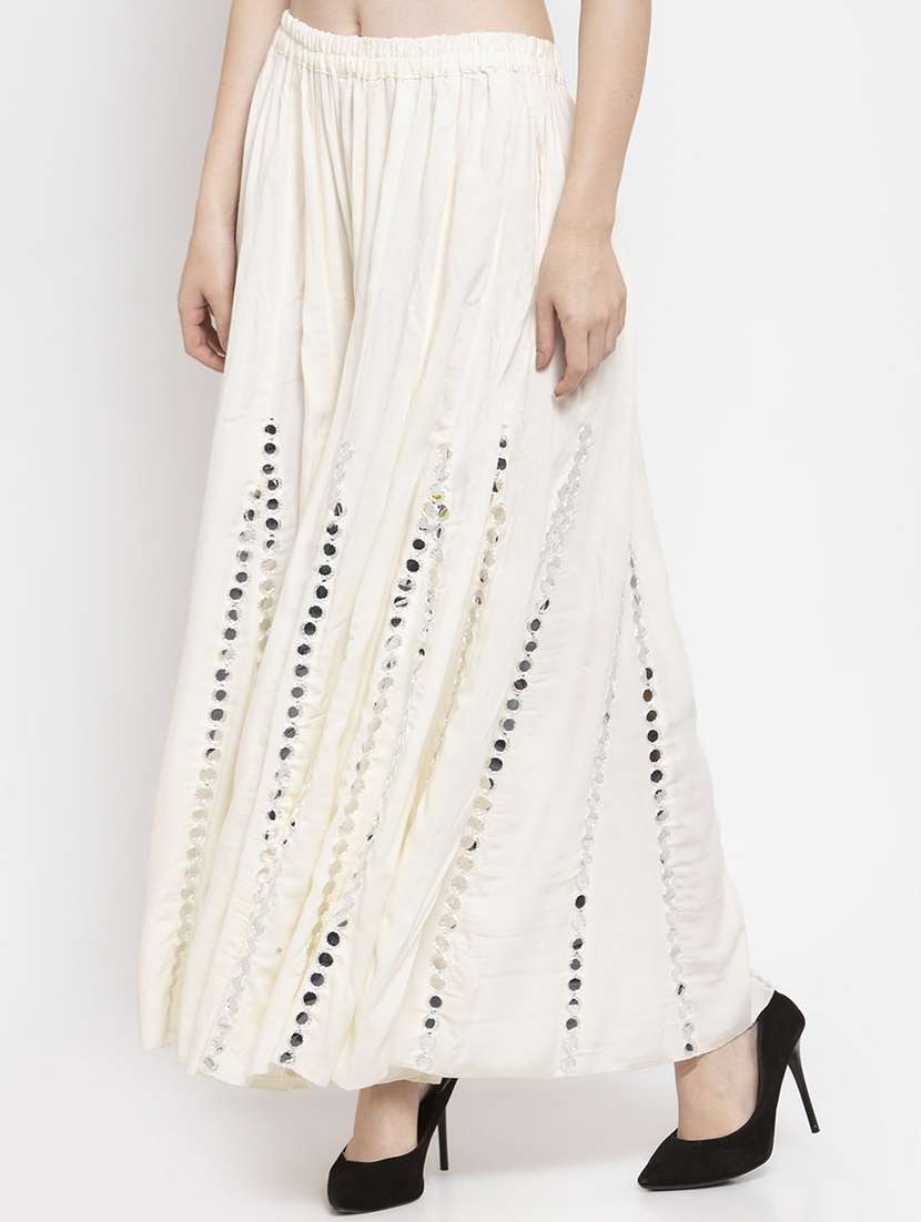 mirror work flared palazzo  - 17022185 -  Standard Image - 1