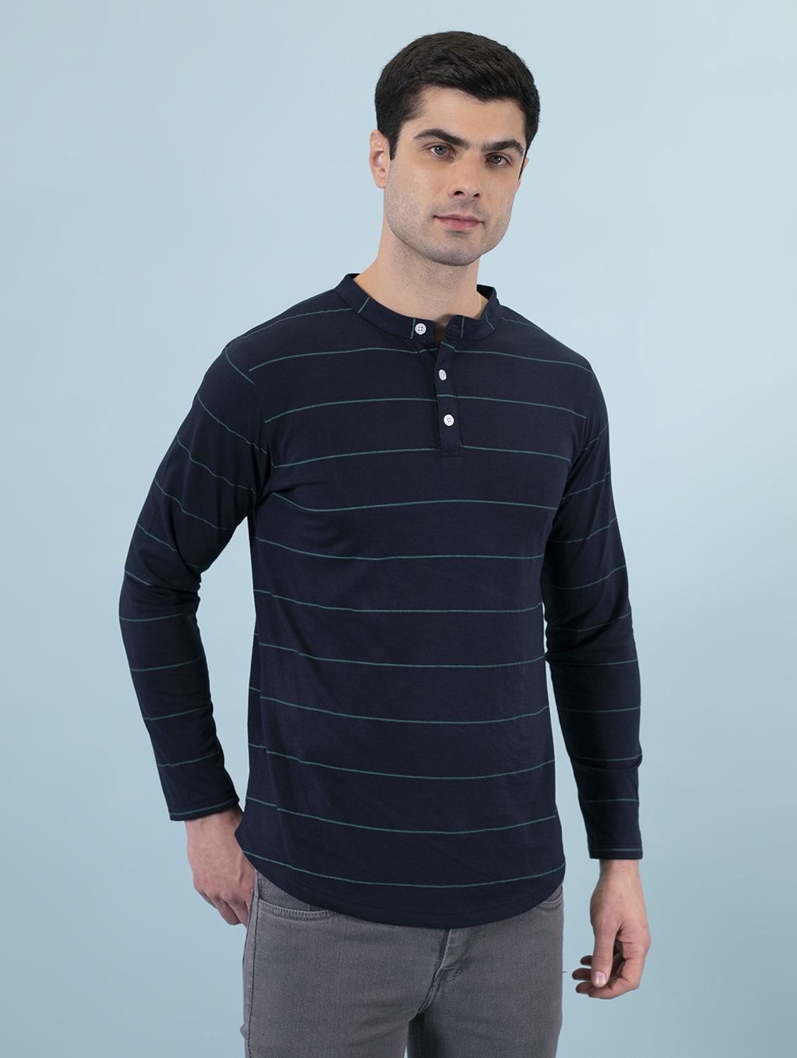blue striped collared t-shirt - 17024626 -  Zoom Image - 0