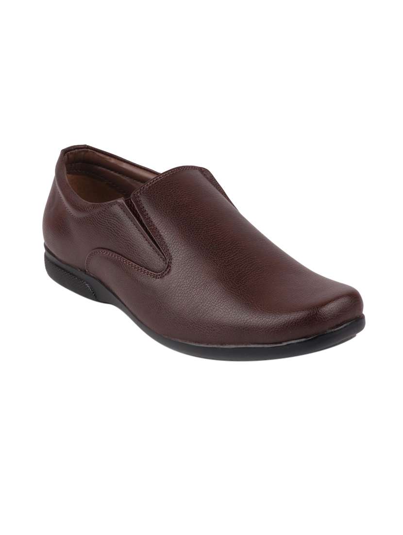 brown  formal slip on shoes