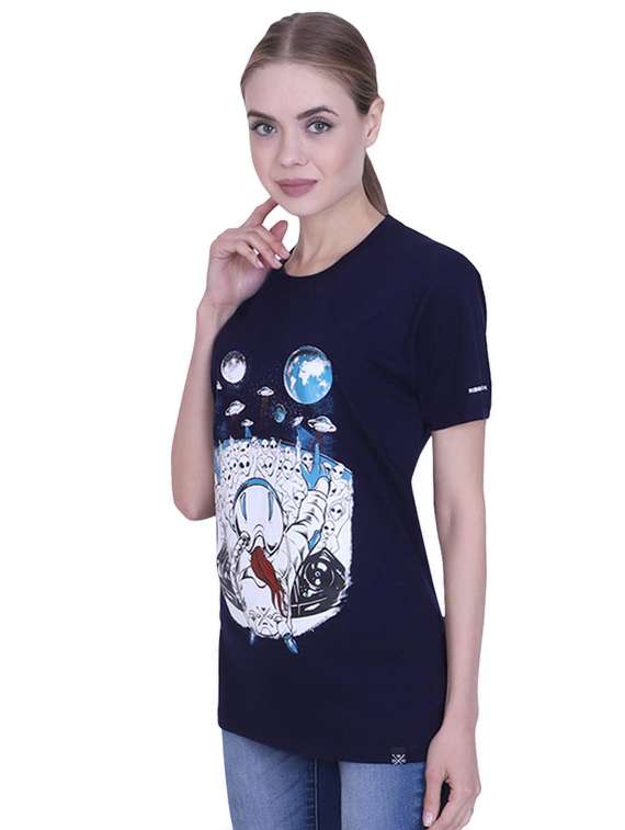women's front print crew neck t-shirt - 17025763 -  Standard Image - 1