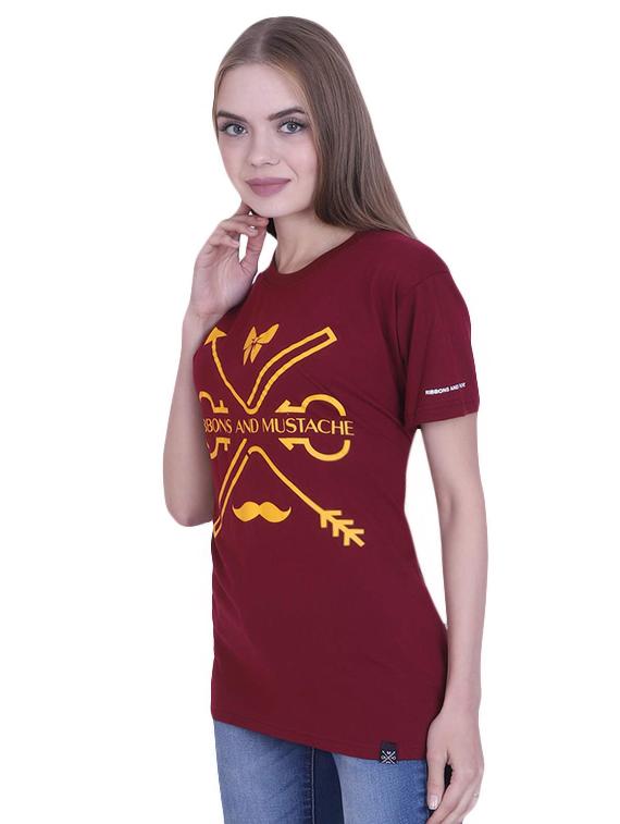 women's front print round neck t-shirt - 17025765 - Standard Image - 1